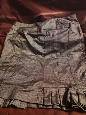 My Michelle Silver Metallic Mini Skirt with Pleated Hem